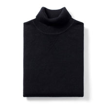 Charger l&#39;image dans la galerie, KUEGOU 2019 Autumn Plain Black Turtleneck Sweater Men Pullover Casual Jumper For Male Brand Knitted Korean Style Clothes 89002