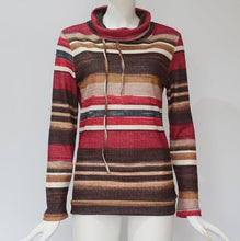Charger l&#39;image dans la galerie, Turtleneck Hoodies Women Autumn Winter Long Sleeve Clothes 2019 Striped Multicolor Casual Pullover Lace Up Hoodies Sweatshirts