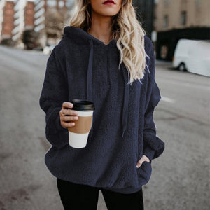 Autumn Women Casual Pullovers New Faux Fur Fluffy Hoodies Teddy Coat Drawstring Sweatshirt Sudadera Top Clothes Plus Size 5XL