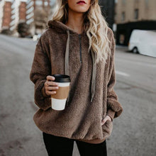 Charger l&#39;image dans la galerie, Autumn Women Casual Pullovers New Faux Fur Fluffy Hoodies Teddy Coat Drawstring Sweatshirt Sudadera Top Clothes Plus Size 5XL