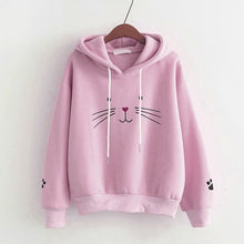 Charger l&#39;image dans la galerie, JAYCOSIN Fashion Autumn Women Casual Cat Printing Sweatshirt Unique Elegant Comfortable Chic Hooded Pullover Tops Loose Blouse