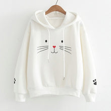 Charger l&#39;image dans la galerie, JAYCOSIN Fashion Autumn Women Casual Cat Printing Sweatshirt Unique Elegant Comfortable Chic Hooded Pullover Tops Loose Blouse