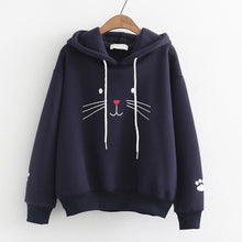 Charger l&#39;image dans la galerie, JAYCOSIN Fashion Autumn Women Casual Cat Printing Sweatshirt Unique Elegant Comfortable Chic Hooded Pullover Tops Loose Blouse