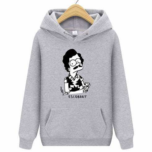 Hoodies ESCOBART Simpson Mens Hoodie Women Sweatshirts Oversized black Autumn Winter Hip Hop Men Hoodies Sweatshirt