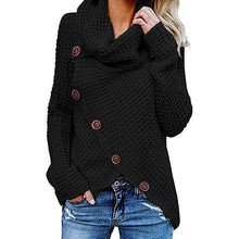 Charger l&#39;image dans la galerie, Oversize autumn knitted sweater women turtleneck pullover jumper tops solid button sweater women plus size ladies clothes BDR993