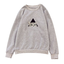 Charger l&#39;image dans la galerie, 2019 Unisex Men Women Casual Sweatshirt Long Sleeve O-Neck Cat Printed Sweatshirt Pullover Harajuku Streetwear Casual Tops