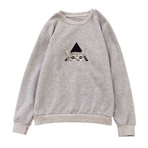2019 Unisex Men Women Casual Sweatshirt Long Sleeve O-Neck Cat Printed Sweatshirt Pullover Harajuku Streetwear Casual Tops