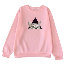 Charger l&#39;image dans la galerie, 2019 Unisex Men Women Casual Sweatshirt Long Sleeve O-Neck Cat Printed Sweatshirt Pullover Harajuku Streetwear Casual Tops