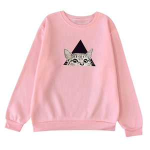 2019 Unisex Men Women Casual Sweatshirt Long Sleeve O-Neck Cat Printed Sweatshirt Pullover Harajuku Streetwear Casual Tops