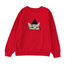 Charger l&#39;image dans la galerie, 2019 Unisex Men Women Casual Sweatshirt Long Sleeve O-Neck Cat Printed Sweatshirt Pullover Harajuku Streetwear Casual Tops