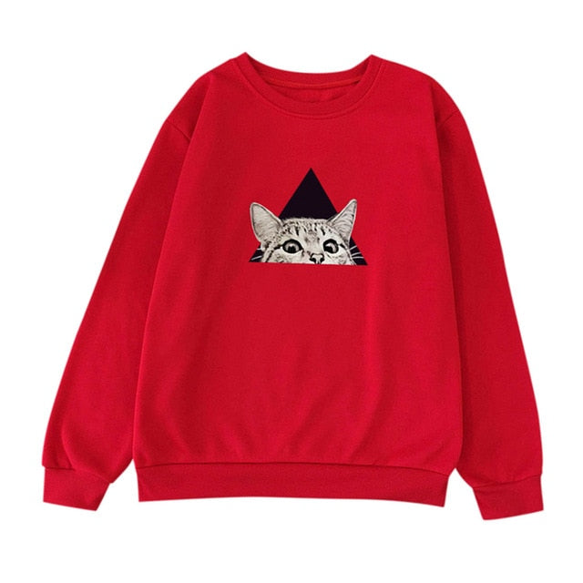 2019 Unisex Men Women Casual Sweatshirt Long Sleeve O-Neck Cat Printed Sweatshirt Pullover Harajuku Streetwear Casual Tops