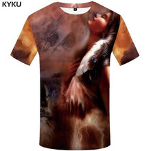 Charger l&#39;image dans la galerie, KYKU Water Tshirt Men Green Forest T-shirt Punk Rock Clothes Sky 3d T Shirt Printed Hip Hop Mens Clothing Casual Streetwear Top