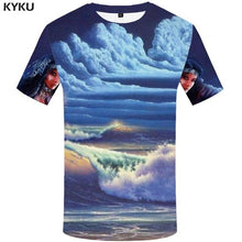 Charger l&#39;image dans la galerie, KYKU Water Tshirt Men Green Forest T-shirt Punk Rock Clothes Sky 3d T Shirt Printed Hip Hop Mens Clothing Casual Streetwear Top