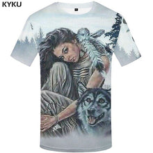 Charger l&#39;image dans la galerie, KYKU Water Tshirt Men Green Forest T-shirt Punk Rock Clothes Sky 3d T Shirt Printed Hip Hop Mens Clothing Casual Streetwear Top