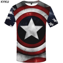 Charger l&#39;image dans la galerie, KYKU Water Tshirt Men Green Forest T-shirt Punk Rock Clothes Sky 3d T Shirt Printed Hip Hop Mens Clothing Casual Streetwear Top