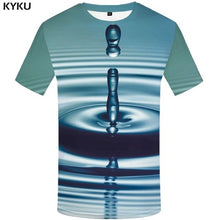 Charger l&#39;image dans la galerie, KYKU Water Tshirt Men Green Forest T-shirt Punk Rock Clothes Sky 3d T Shirt Printed Hip Hop Mens Clothing Casual Streetwear Top