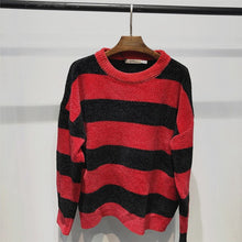 Charger l&#39;image dans la galerie, Mens Stripes Sweater 2019 Colorblock Knitted Pullovers Autumn and Winter Casual Sweaters for Men Round Neck Clothes