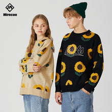 Charger l&#39;image dans la galerie, Sunflower Knitted Sweaters Harajuku Couple Pullover Crewneck Knitwear Jumper Sweater Tops Streetwear Fashion Hip Hop Autumn 2019