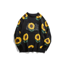 Charger l&#39;image dans la galerie, Sunflower Knitted Sweaters Harajuku Couple Pullover Crewneck Knitwear Jumper Sweater Tops Streetwear Fashion Hip Hop Autumn 2019