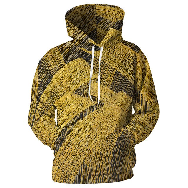 YOUTHUP 2018 Autumn 3d Hoodies For Men Women Hooded Hoodies Yellow Line Print 3d Cool Sweatshirts Long Sleeve Pullover Plus Size