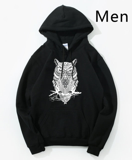 Animal Owl Hoodie Hoodies Sweatshirt Men 2018 New Fashion Spring Autumn Casual Hooded Hoody Men's Sportswear Brand Clothing Male