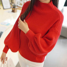Charger l&#39;image dans la galerie, Bigsweety Women Lantern Sleeve Half Turtleneck 2018 Autumn Female Tops Women Sweater Clothes New Fashion Korean Tops 5 Colors