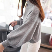 Charger l&#39;image dans la galerie, Bigsweety Women Lantern Sleeve Half Turtleneck 2018 Autumn Female Tops Women Sweater Clothes New Fashion Korean Tops 5 Colors
