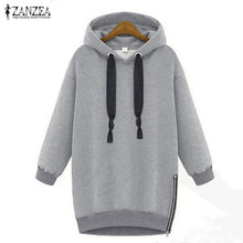 Charger l&#39;image dans la galerie, 2019 Autumn Winter Zanzea Women Hoodies Long Sleeve Hooded Loose Casual Warm Sweatshirt Oversized Plus Size Sweatshirts