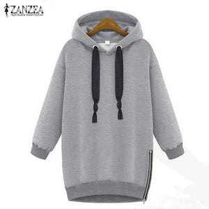 2019 Autumn Winter Zanzea Women Hoodies Long Sleeve Hooded Loose Casual Warm Sweatshirt Oversized Plus Size Sweatshirts