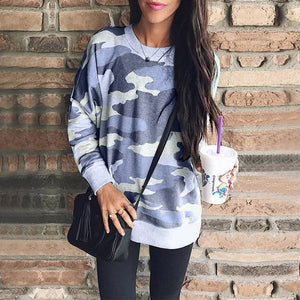 Women Camouflage Printed Sweatshirt Hoodies Tumblr Oversized Autumn Harajuku Coat Female Casual Basic Pullovers