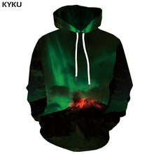Charger l&#39;image dans la galerie, KYKU 3d Hoodies Aurora Sweatshirts men Green Hoody Anime Forest Hoodie Print Harajuku Hooded Casual Hoodes 3d Long Sleeve