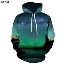 Charger l&#39;image dans la galerie, KYKU 3d Hoodies Aurora Sweatshirts men Green Hoody Anime Forest Hoodie Print Harajuku Hooded Casual Hoodes 3d Long Sleeve