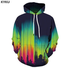 Charger l&#39;image dans la galerie, KYKU 3d Hoodies Aurora Sweatshirts men Green Hoody Anime Forest Hoodie Print Harajuku Hooded Casual Hoodes 3d Long Sleeve