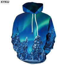 Charger l&#39;image dans la galerie, KYKU 3d Hoodies Aurora Sweatshirts men Green Hoody Anime Forest Hoodie Print Harajuku Hooded Casual Hoodes 3d Long Sleeve