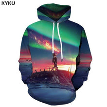 Charger l&#39;image dans la galerie, KYKU 3d Hoodies Aurora Sweatshirts men Green Hoody Anime Forest Hoodie Print Harajuku Hooded Casual Hoodes 3d Long Sleeve