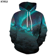 Charger l&#39;image dans la galerie, KYKU 3d Hoodies Aurora Sweatshirts men Green Hoody Anime Forest Hoodie Print Harajuku Hooded Casual Hoodes 3d Long Sleeve