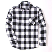 Charger l&#39;image dans la galerie, 100% Cotton Flannel Men&#39;s Plaid Shirt Slim Fit Spring Autumn Male Brand Casual Long Sleeved Shirts Soft Comfortable 4XL