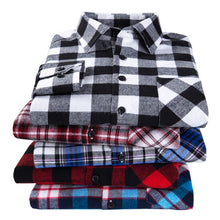 Charger l&#39;image dans la galerie, 2019 New Men&#39;s Plaid Flannel Shirt Plus Size 5XL 6XL Soft Comfortable Spring Male Slim Fit Business Casual Long-sleeved Shirts